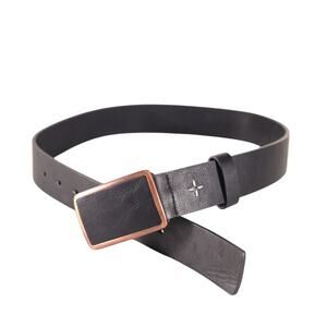 Sun + Stone Bonded Leather Plaque Buckle Men's Belt - Small 30/32 - NWT